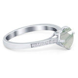 Art Deco Round Natural Stone Wedding Ring