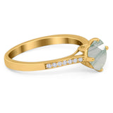 Art Deco Round Natural Stone Wedding Ring