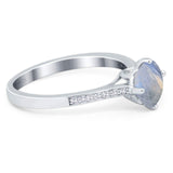 Art Deco Round Natural Stone Wedding Ring