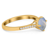 Art Deco Round Natural Stone Wedding Ring