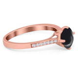 Art Deco Round Natural Stone Wedding Ring