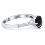 Art Deco Round Natural Stone Wedding Ring