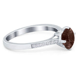 Art Deco Round Natural Stone Wedding Ring