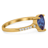 Pear Teardrop Natural Stone Wedding Ring