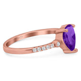 Pear Teardrop Natural Stone Wedding Ring