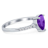 Pear Teardrop Natural Stone Wedding Ring