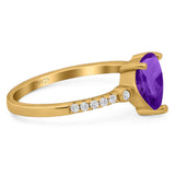 Pear Teardrop Natural Stone Wedding Ring