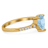 Pear Teardrop Natural Stone Wedding Ring