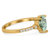 Pear Teardrop Natural Stone Wedding Ring