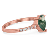 Pear Teardrop Natural Stone Wedding Ring