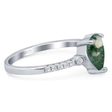 Pear Teardrop Natural Stone Wedding Ring