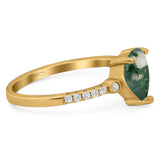 Pear Teardrop Natural Stone Wedding Ring