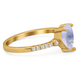 Pear Teardrop Natural Stone Wedding Ring