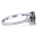 Pear Teardrop Natural Stone Wedding Ring