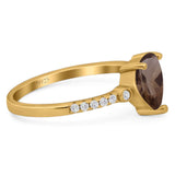 Pear Teardrop Natural Stone Wedding Ring