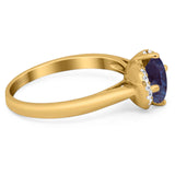 Round Natural Stone Wedding Ring