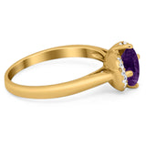 Round Natural Stone Wedding Ring