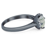 Round Natural Stone Wedding Ring