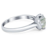 Round Natural Stone Wedding Ring