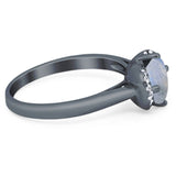 Round Natural Stone Wedding Ring