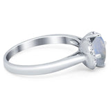 Round Natural Stone Wedding Ring