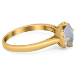 Round Natural Stone Wedding Ring