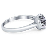 Round Natural Stone Wedding Ring