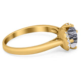 Round Natural Stone Wedding Ring