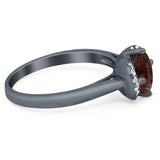 Round Natural Stone Wedding Ring