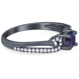 Art Deco Round Natural Stone Curved Ring