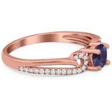 Art Deco Round Natural Stone Curved Ring