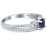 Art Deco Round Natural Stone Curved Ring