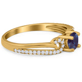 Art Deco Round Natural Stone Curved Ring