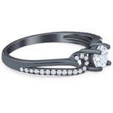 Art Deco Round Natural Stone Curved Ring