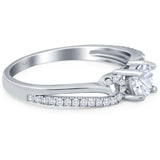 Art Deco Round Natural Stone Curved Ring