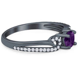 Art Deco Round Natural Stone Curved Ring