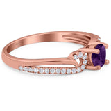 Art Deco Round Natural Stone Curved Ring