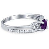 Art Deco Round Natural Stone Curved Ring