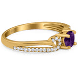 Art Deco Round Natural Stone Curved Ring