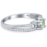 Art Deco Round Natural Stone Curved Ring