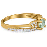 Art Deco Round Natural Stone Curved Ring