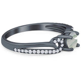 Art Deco Round Natural Stone Curved Ring