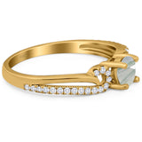 Art Deco Round Natural Stone Curved Ring