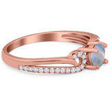 Art Deco Round Natural Stone Curved Ring