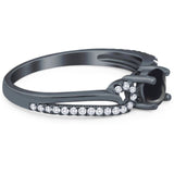 Art Deco Round Natural Stone Curved Ring