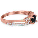 Art Deco Round Natural Stone Curved Ring