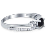 Art Deco Round Natural Stone Curved Ring