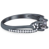 Art Deco Round Natural Stone Curved Ring