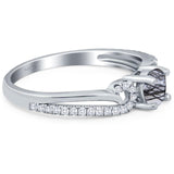 Art Deco Round Natural Stone Curved Ring