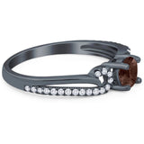 Art Deco Round Natural Stone Curved Ring